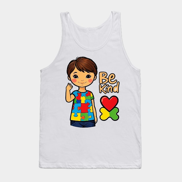 Blue Be Kind Autism Awareness Tank Top by masterpiecesai